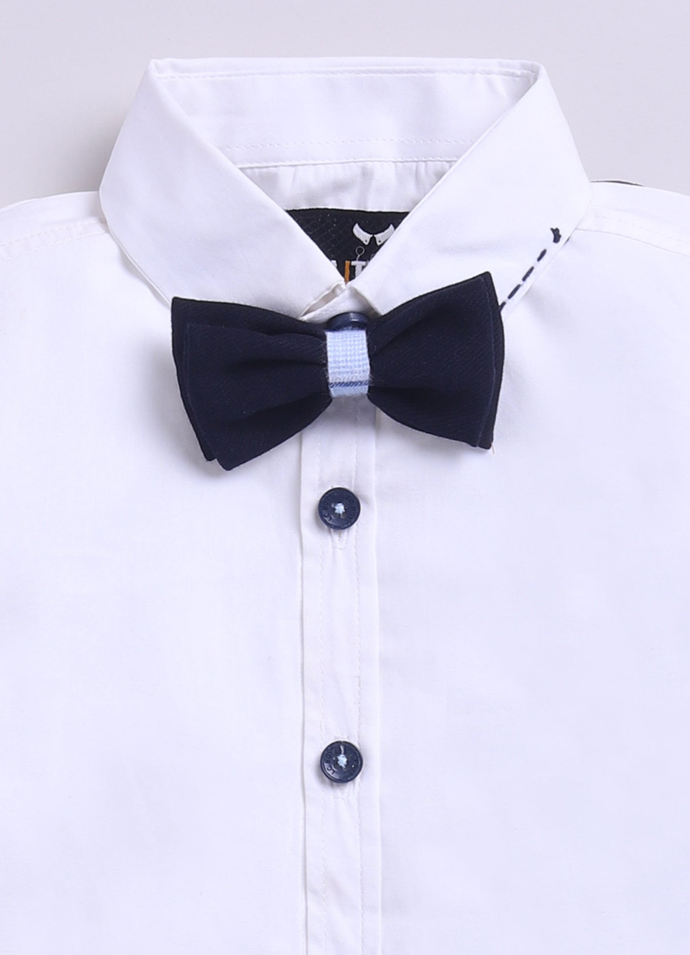 Blue Full Sleeves Solid Shirt Pant With Cotton Checkered Waistcoat Cap & Bow Set