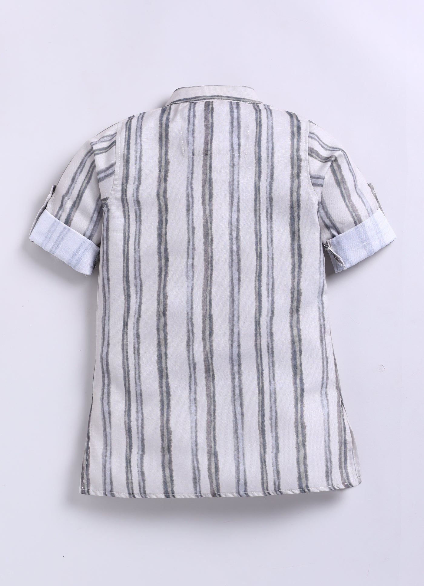 Silk Blend Woven Full Sleeves Floral and Stripes Printed Aesthetic Ethnic Jacket Kurta Pajama Set - Cream