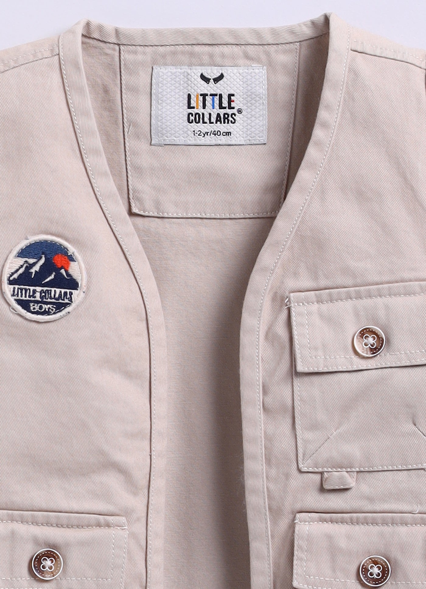 Casual Cotton Multi Pocket Cargo Sleeveless Gilet Jacket Half Sleeves Tshirt Half Pant Co-ord Set - Beige