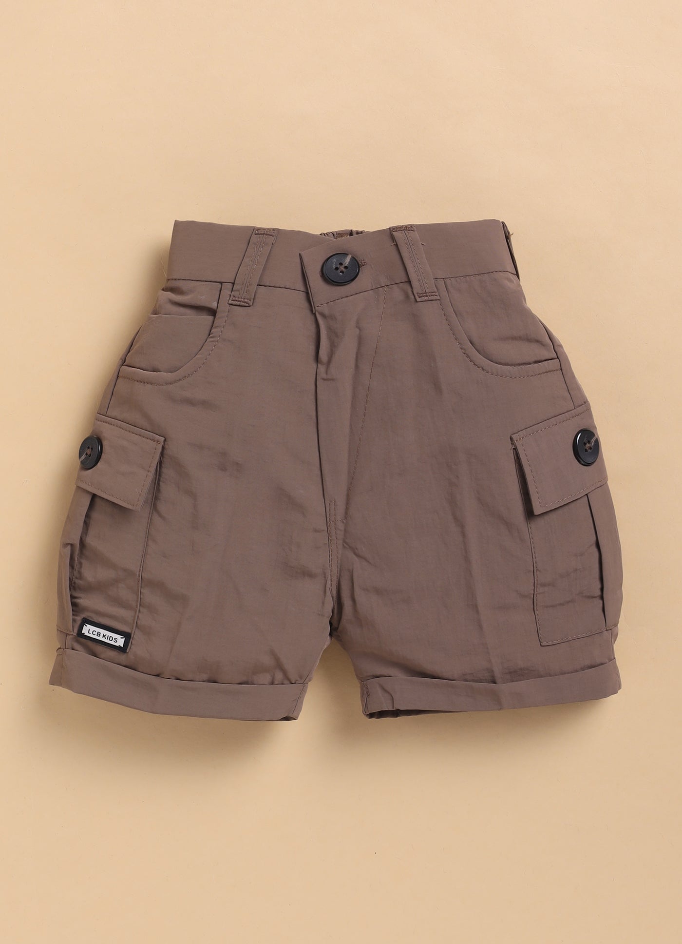Trendy Uber Cool Half Sleeves Zippered Tshirt Half Pant Co-ord Set -Khaki