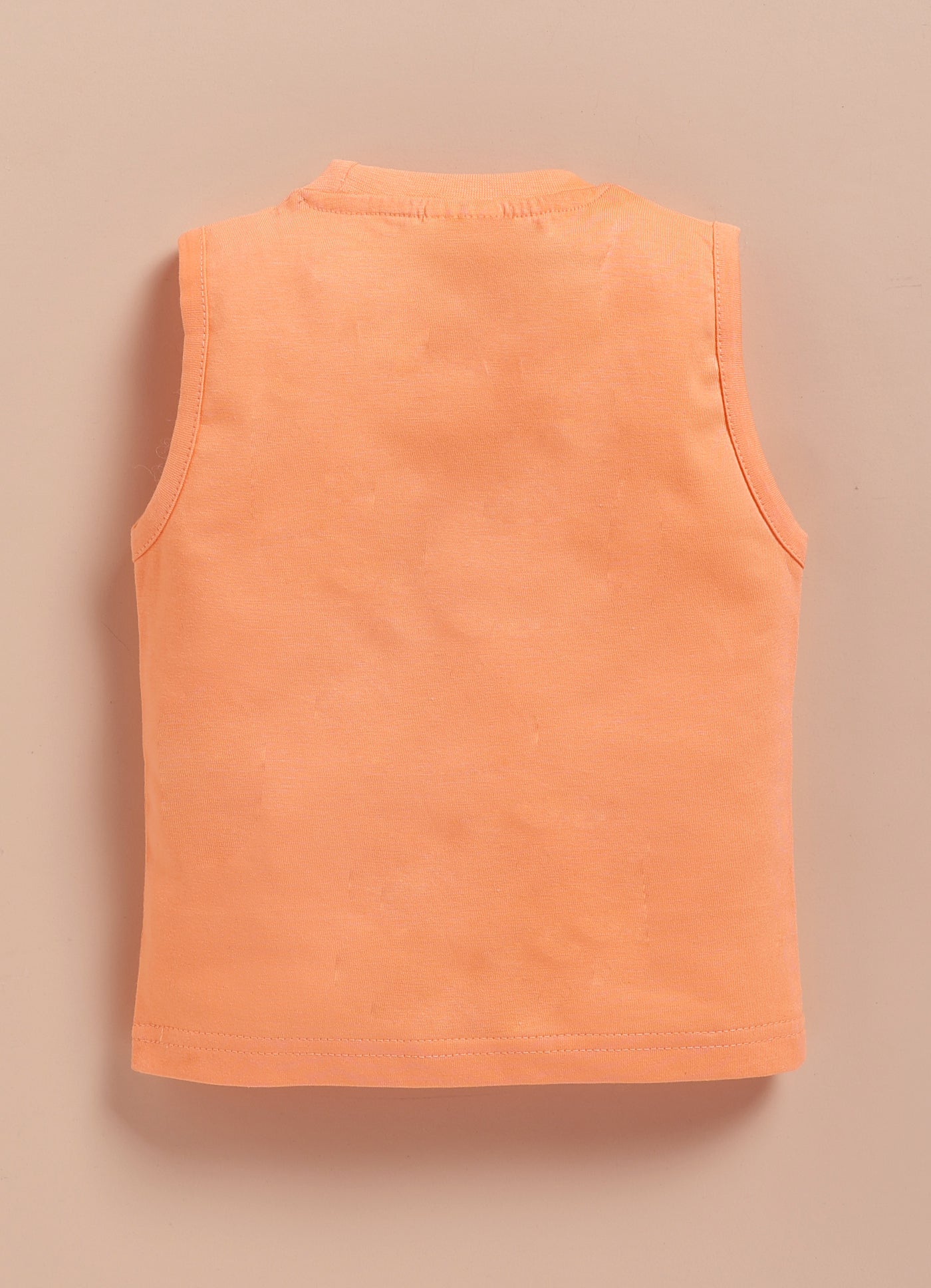 Boys Abstract Printed Bright Airport Look Coord with Tshirt Casual Set- Peach