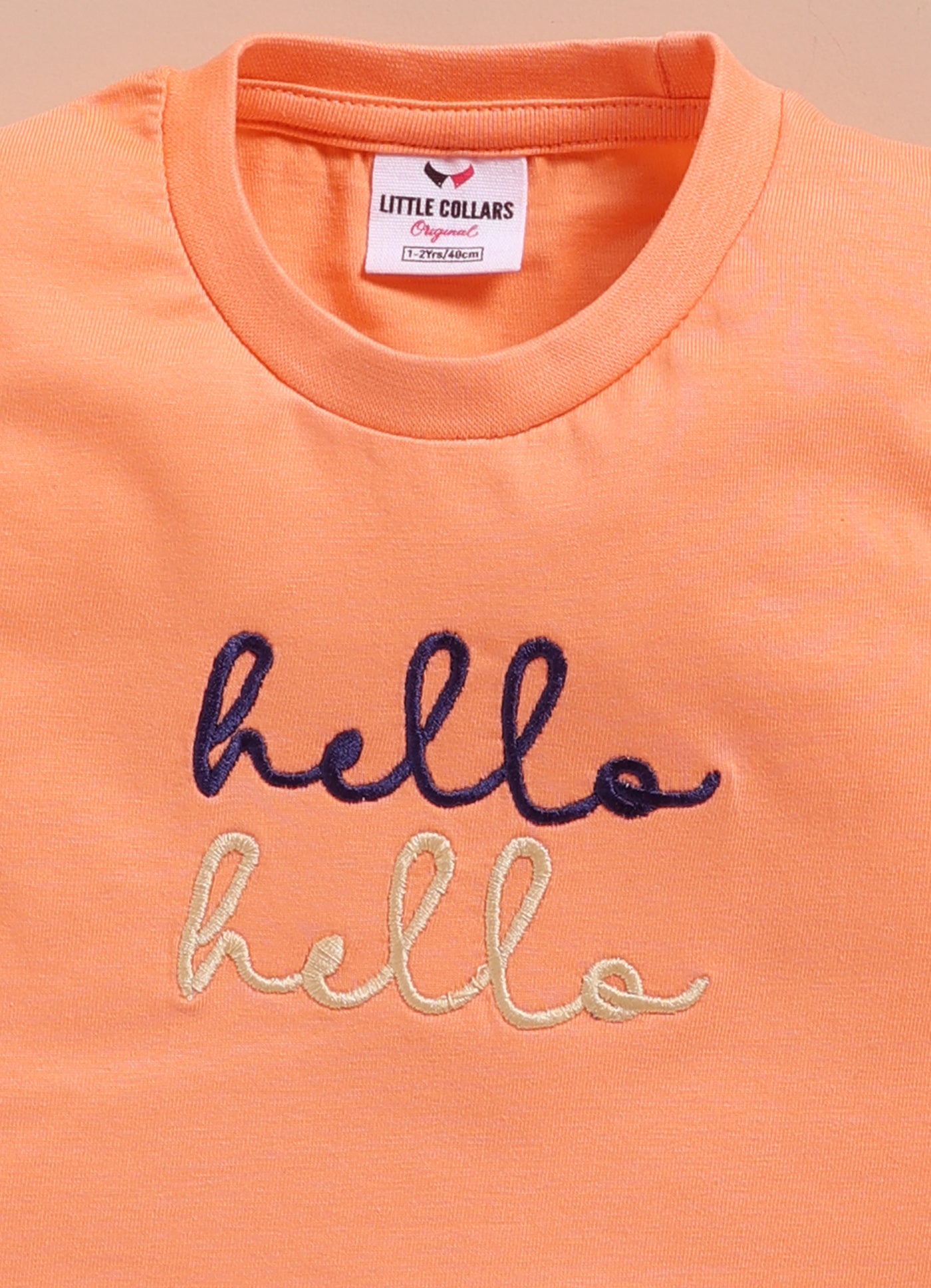 Boys Abstract Printed Bright Airport Look Coord with Tshirt Casual Set- Peach
