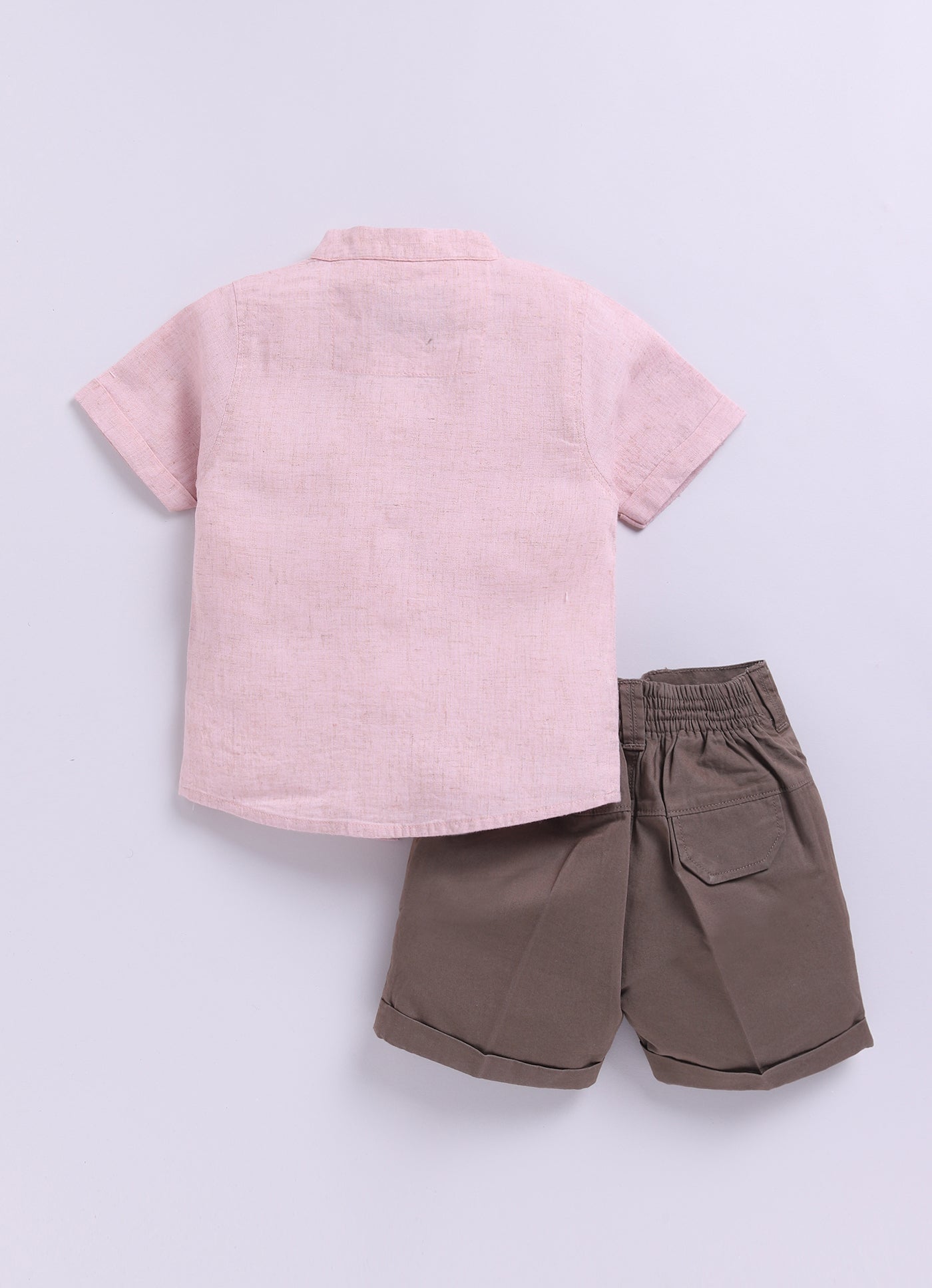 Pink Blue Casual Pure Organic Cotton Embroidered Half Sleeves Shirt Half Pant Set