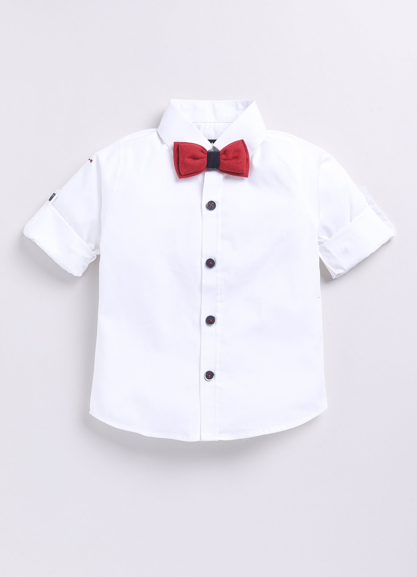 Navy Elegant Striped Jacquard Full Sleeves Partywear Set with Bow