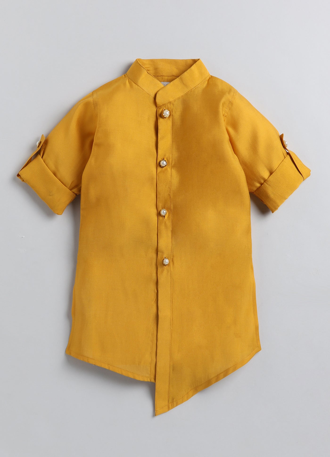Mustard Printed Jacket Kurta Set