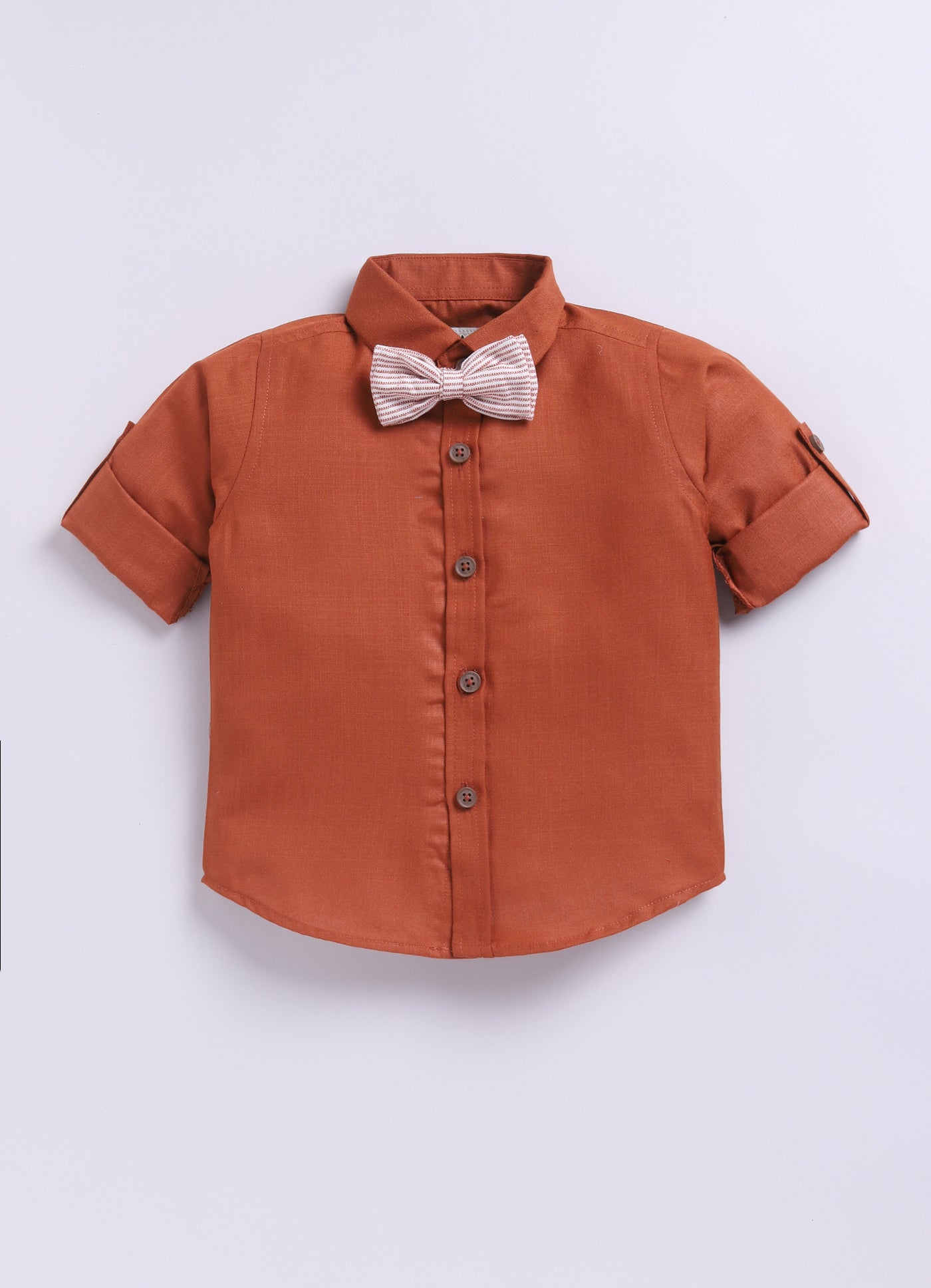 RUST Cotton Elegant Formal Full Sleeves 4 piece Waistcoat Coord Set