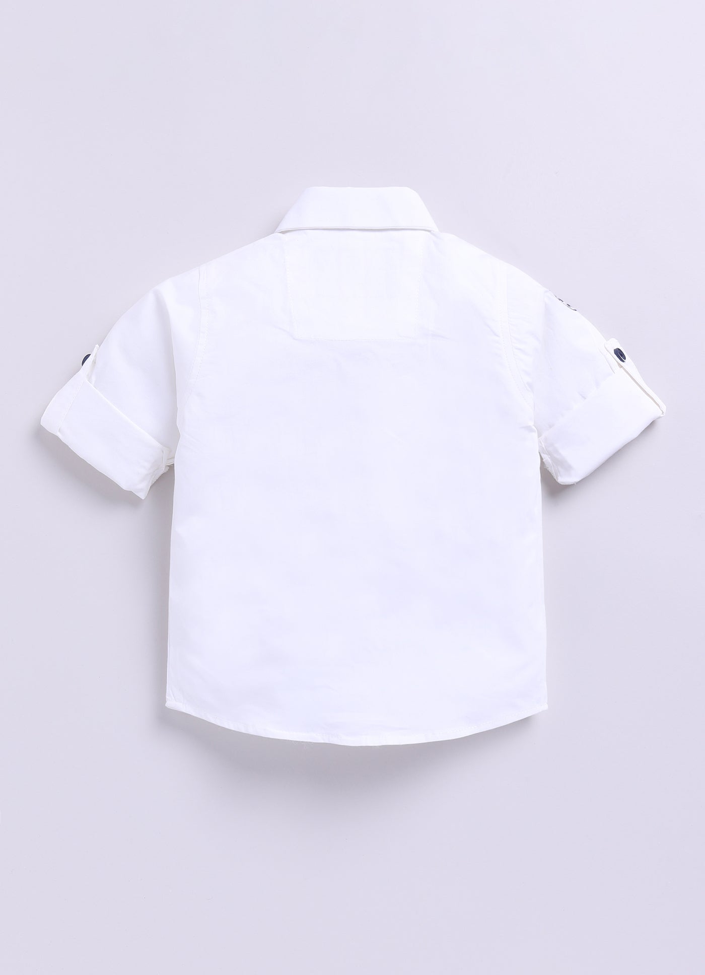 Navy Adorable Woven Waistcoat Full Sleeves Shirt Pants Set with Bow