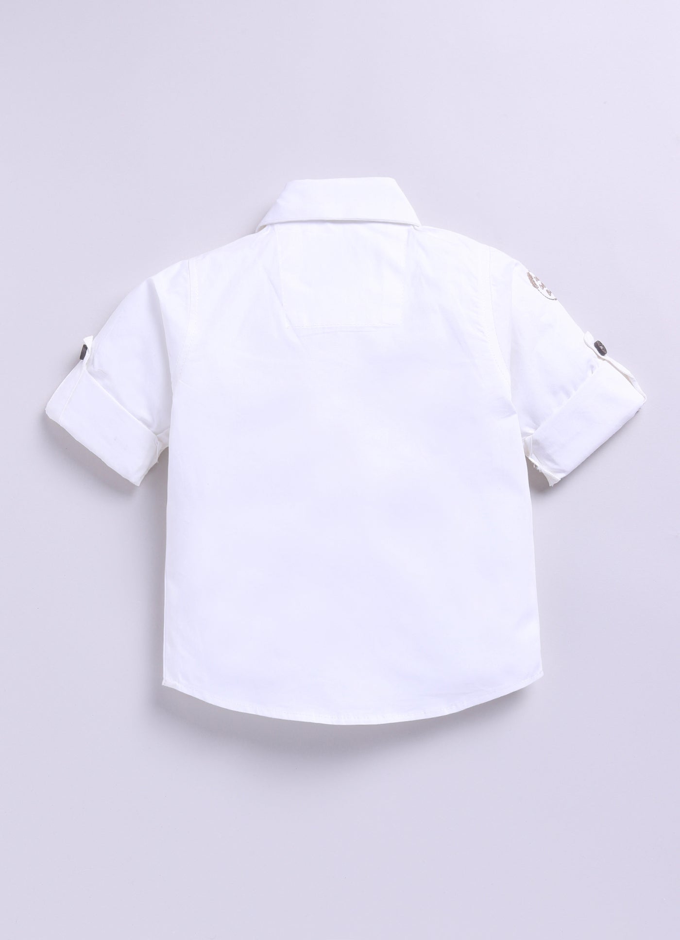 Beige Adorable Woven Waistcoat Full Sleeves Shirt Pants Set with Bow