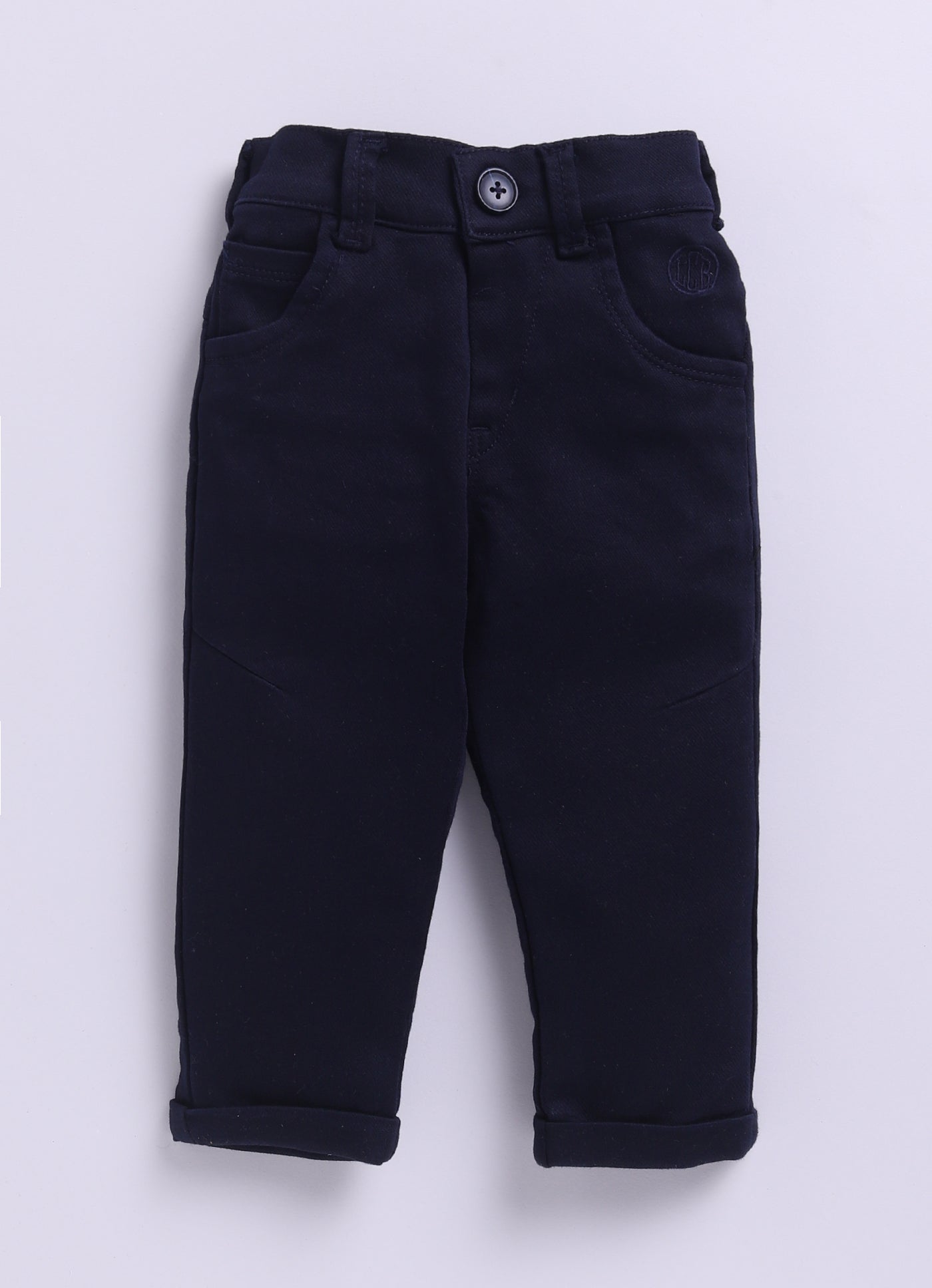 Navy Adorable Woven Waistcoat Full Sleeves Shirt Pants Set with Bow