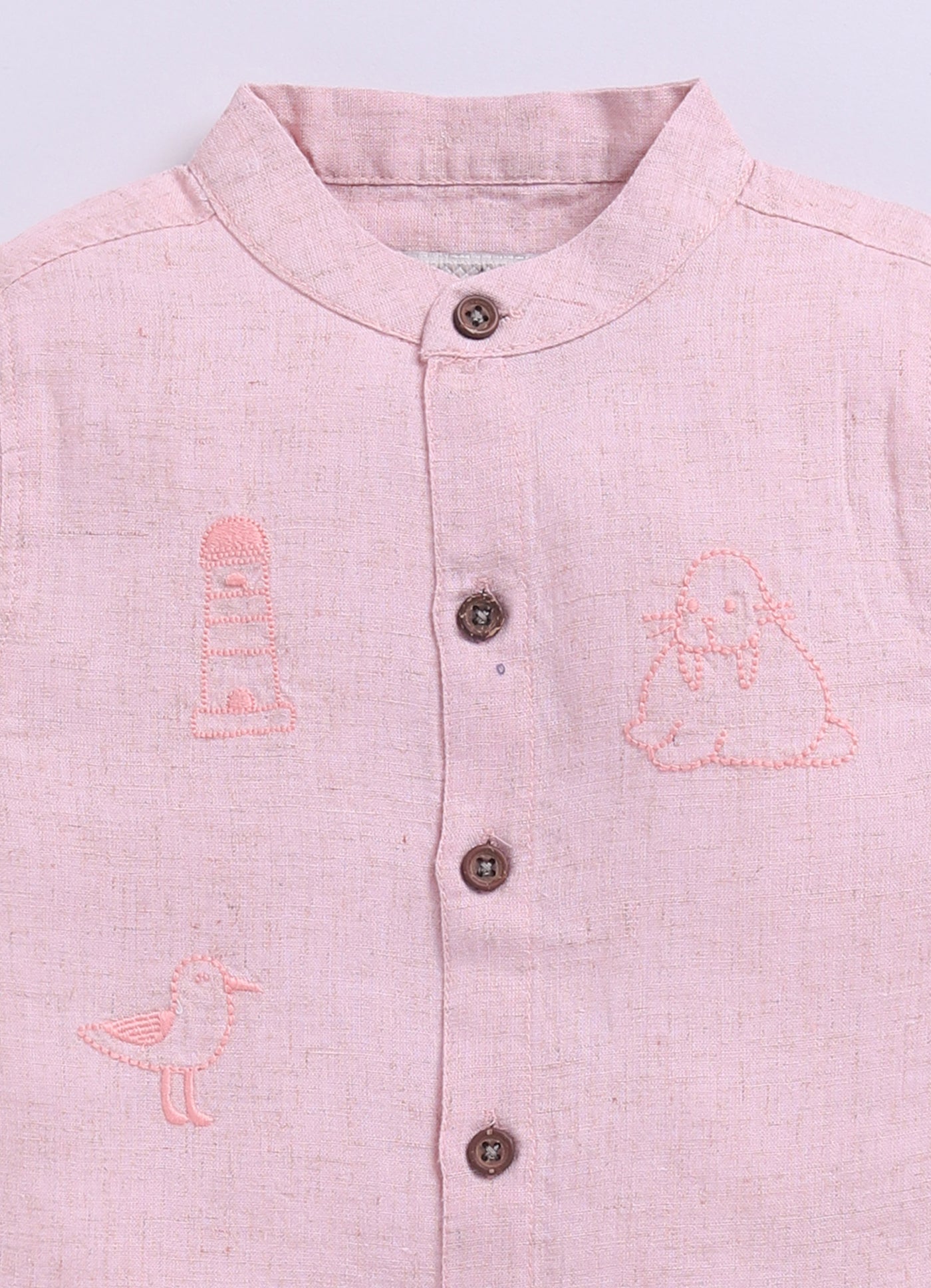 Pink Blue Casual Pure Organic Cotton Embroidered Half Sleeves Shirt Half Pant Set