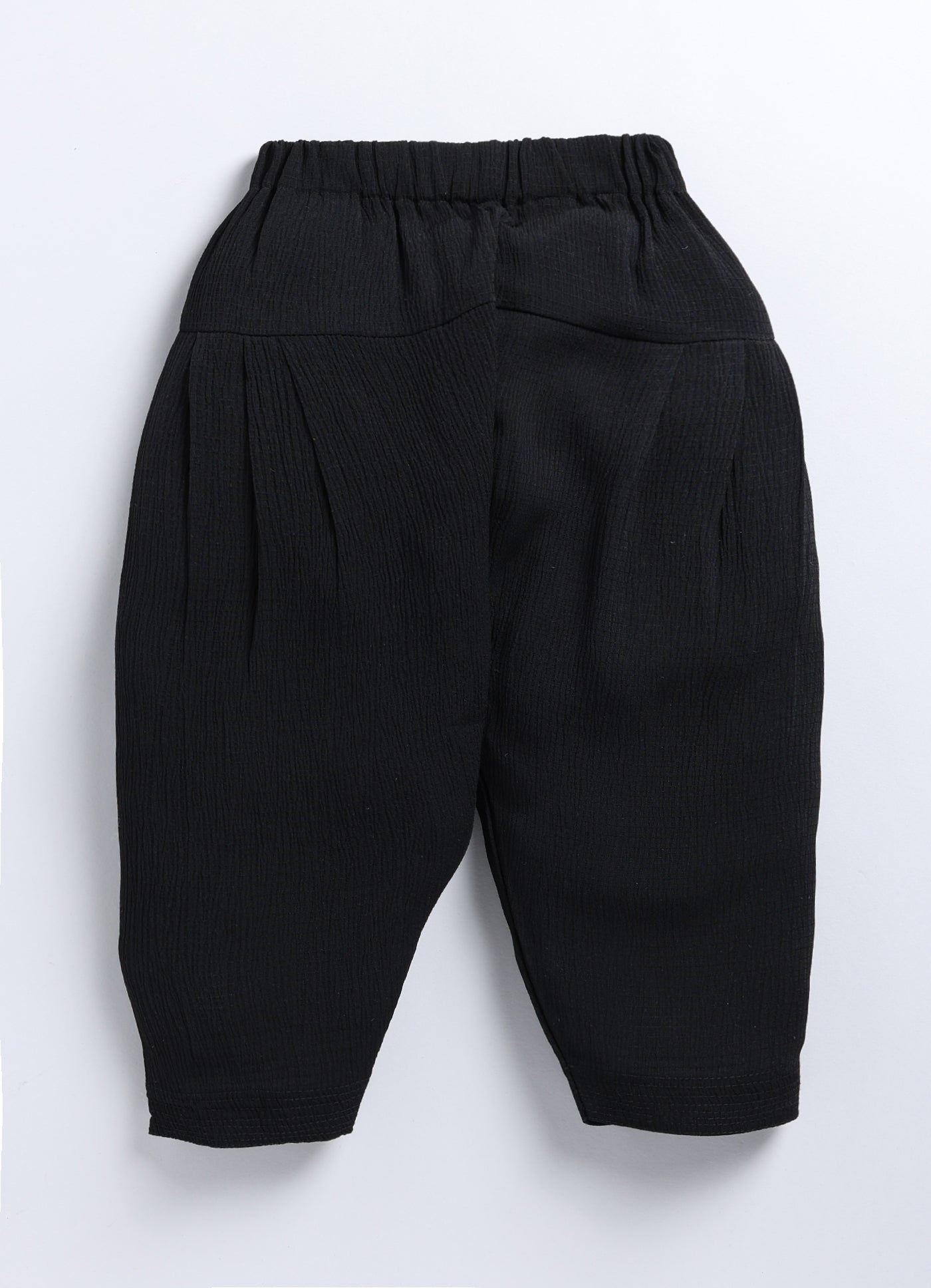 Black Folk Embellished Ethnic Kurta Jacket Set for Boys