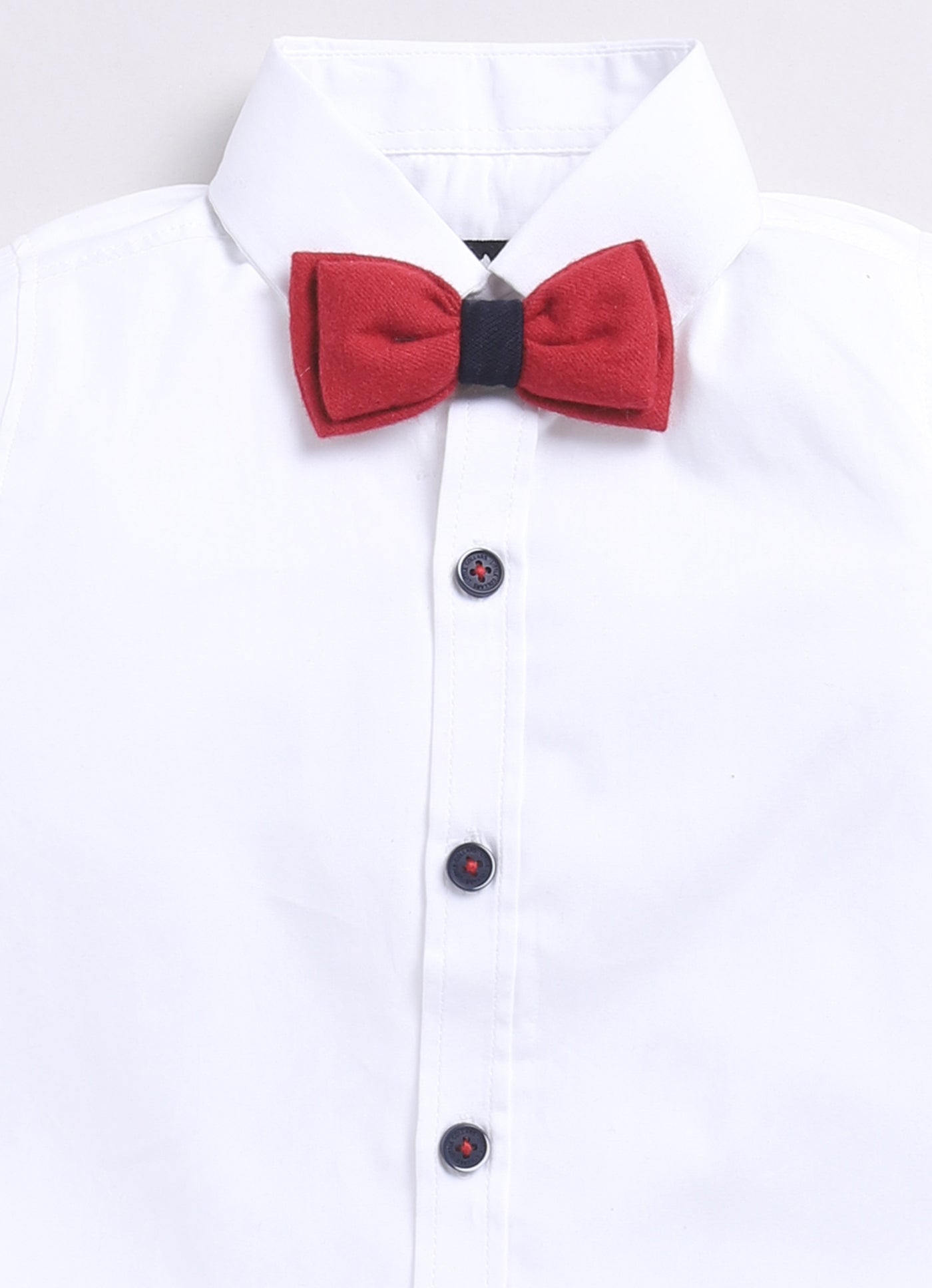 Navy Elegant Striped Jacquard Full Sleeves Partywear Set with Bow