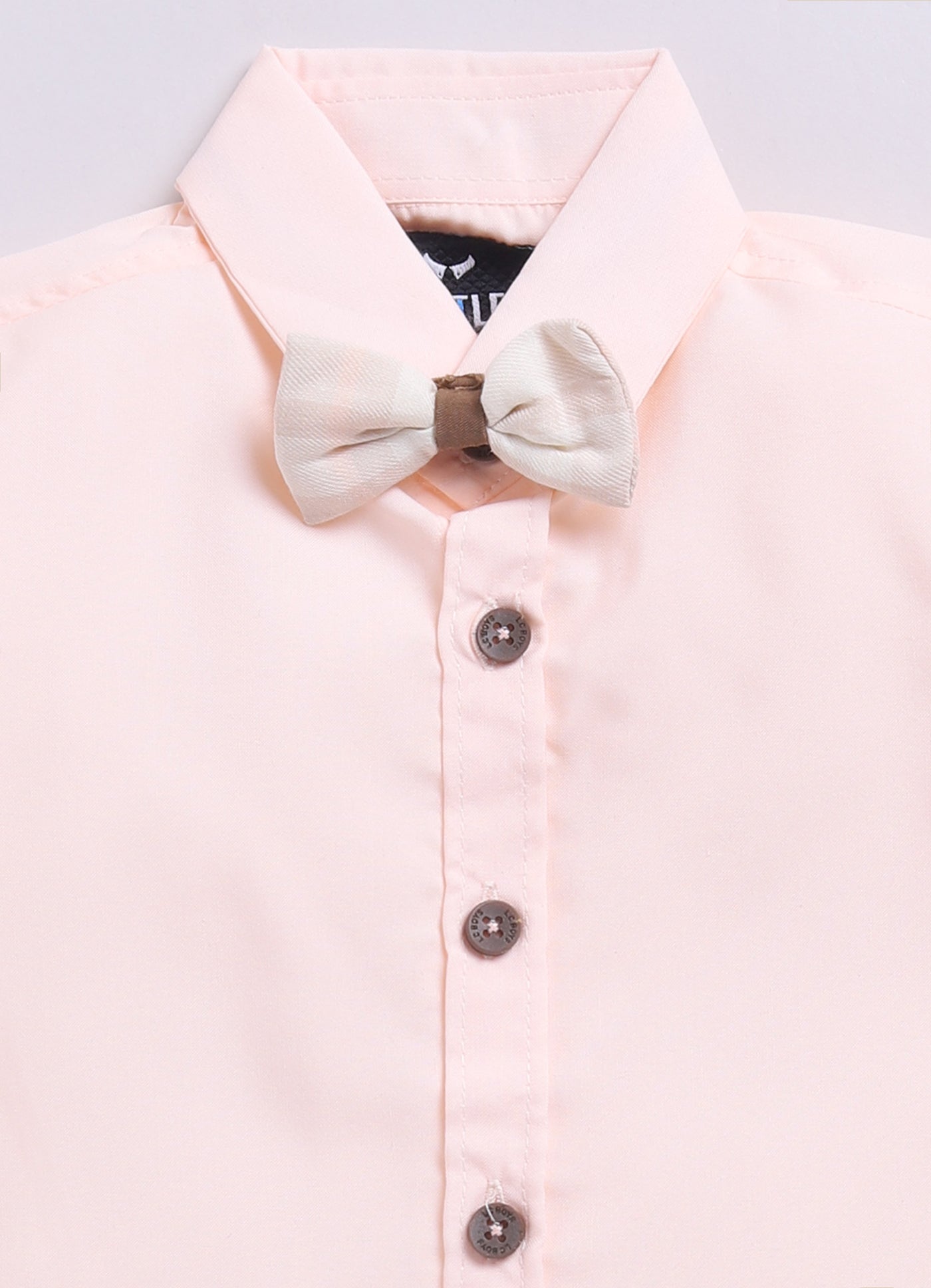 Beige Super Soft Cotton Blended 4 Piece Half Sleeves Checkered Waistcoat Half Pant Set with Bow