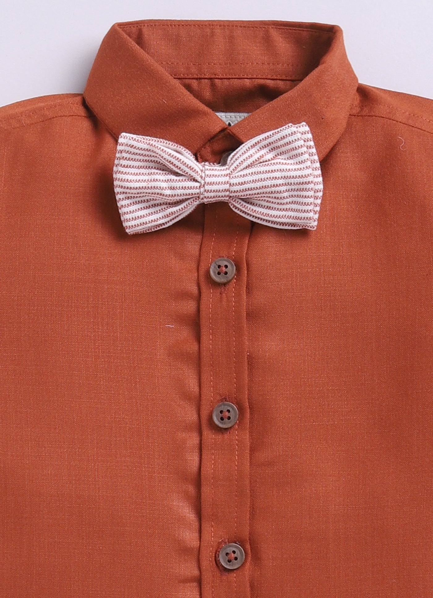 RUST Cotton Elegant Formal Full Sleeves 4 piece Waistcoat Coord Set