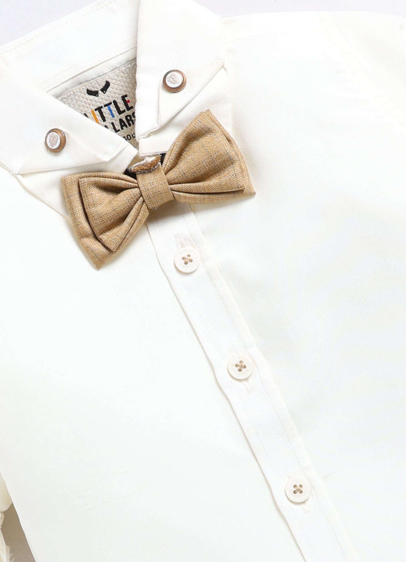 Formal Waistcoat Coord Set with Bow for Boys - Khaki