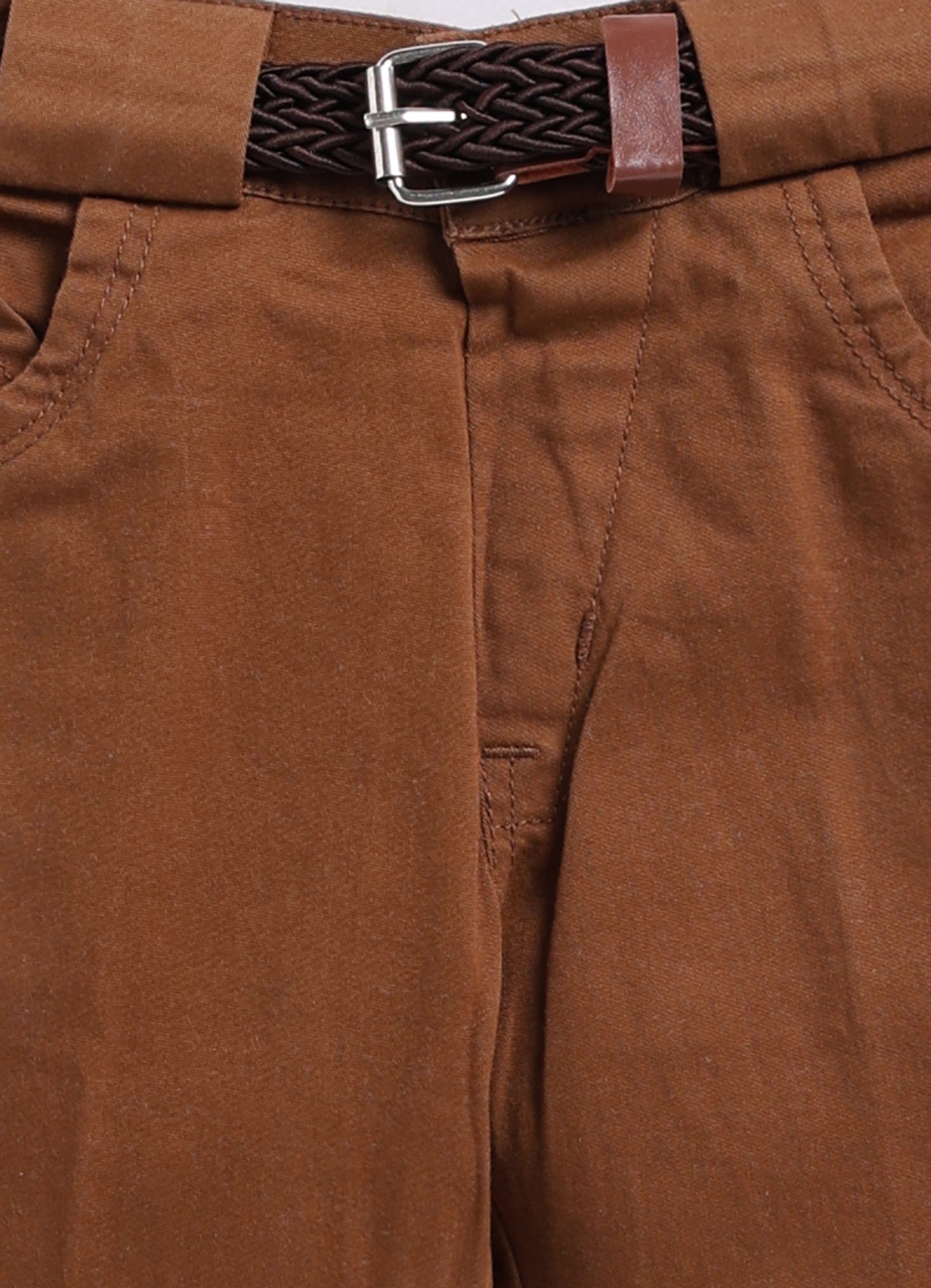 Blended Woven Full Sleeves Floral Motif Embroidered Shirt & Pant Casual Set- Cream