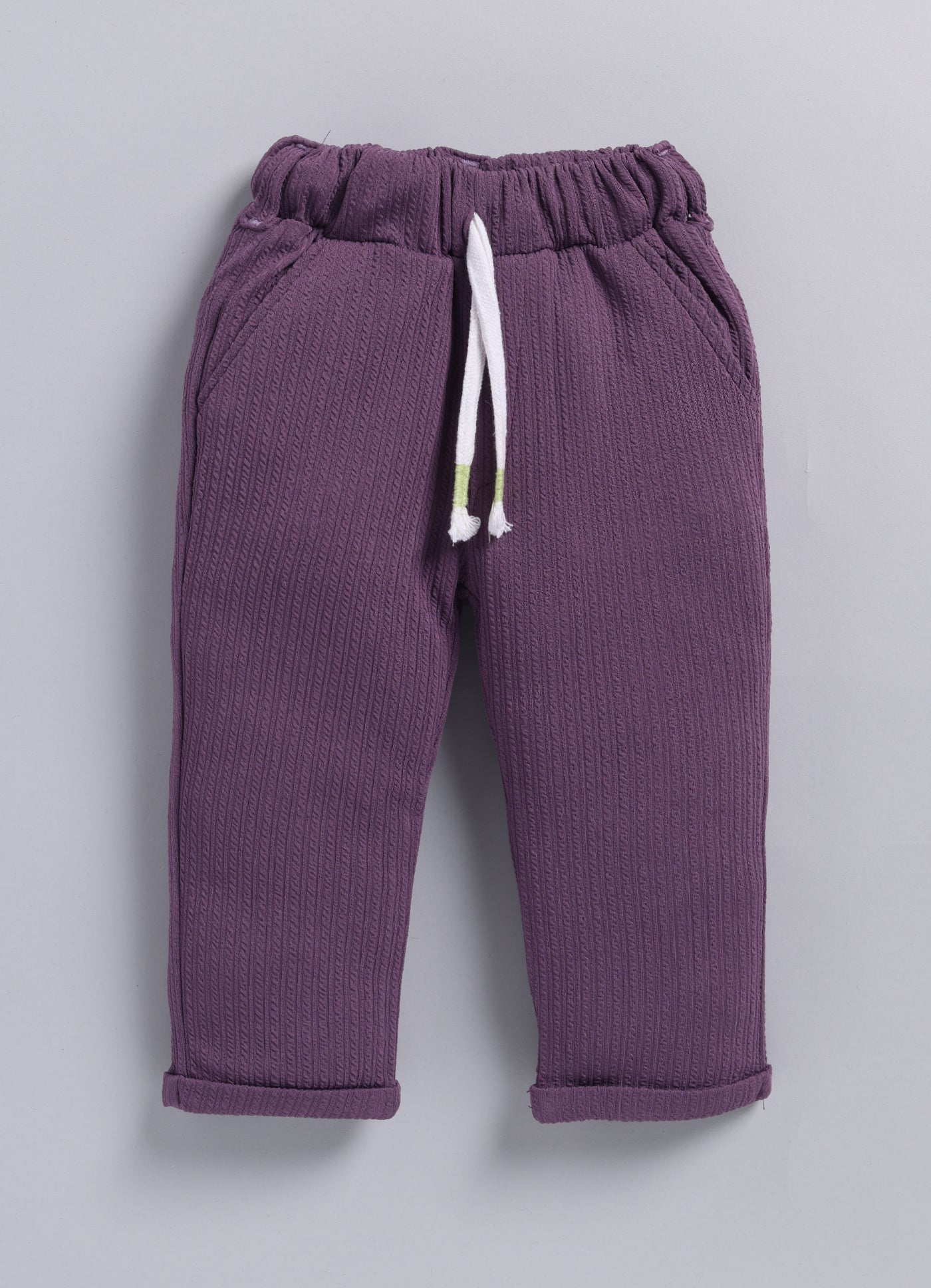 Boys Solid Bright Airport Look Coord with Tshirt Casual Set- Purple