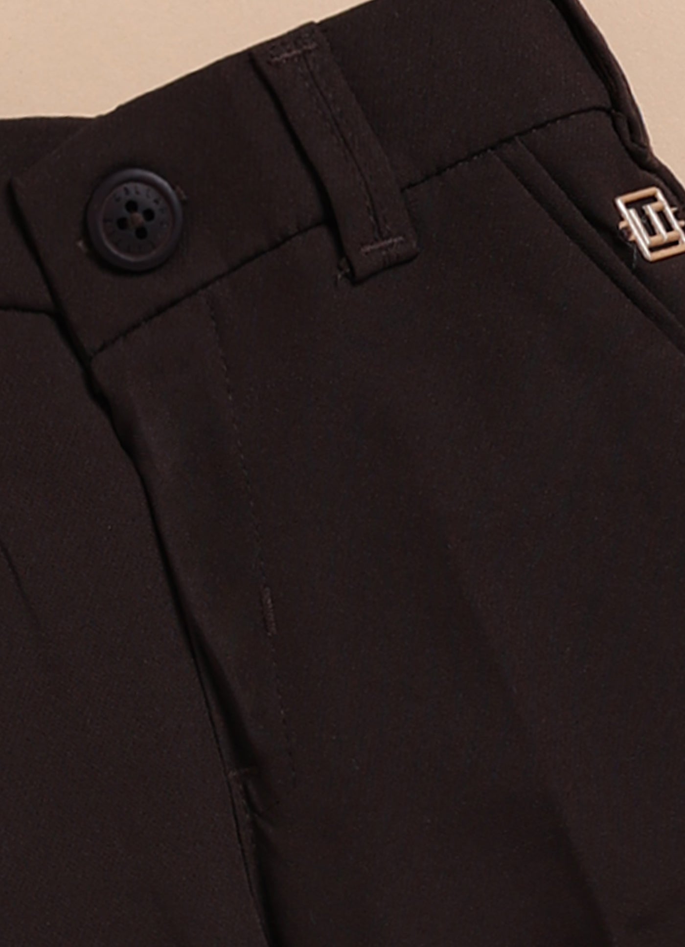 Blended Printed and Embroidered Woven Full Sleeves Zippered Nehru Jacket with Coloured Shirt Pant Brooch Set- Pink