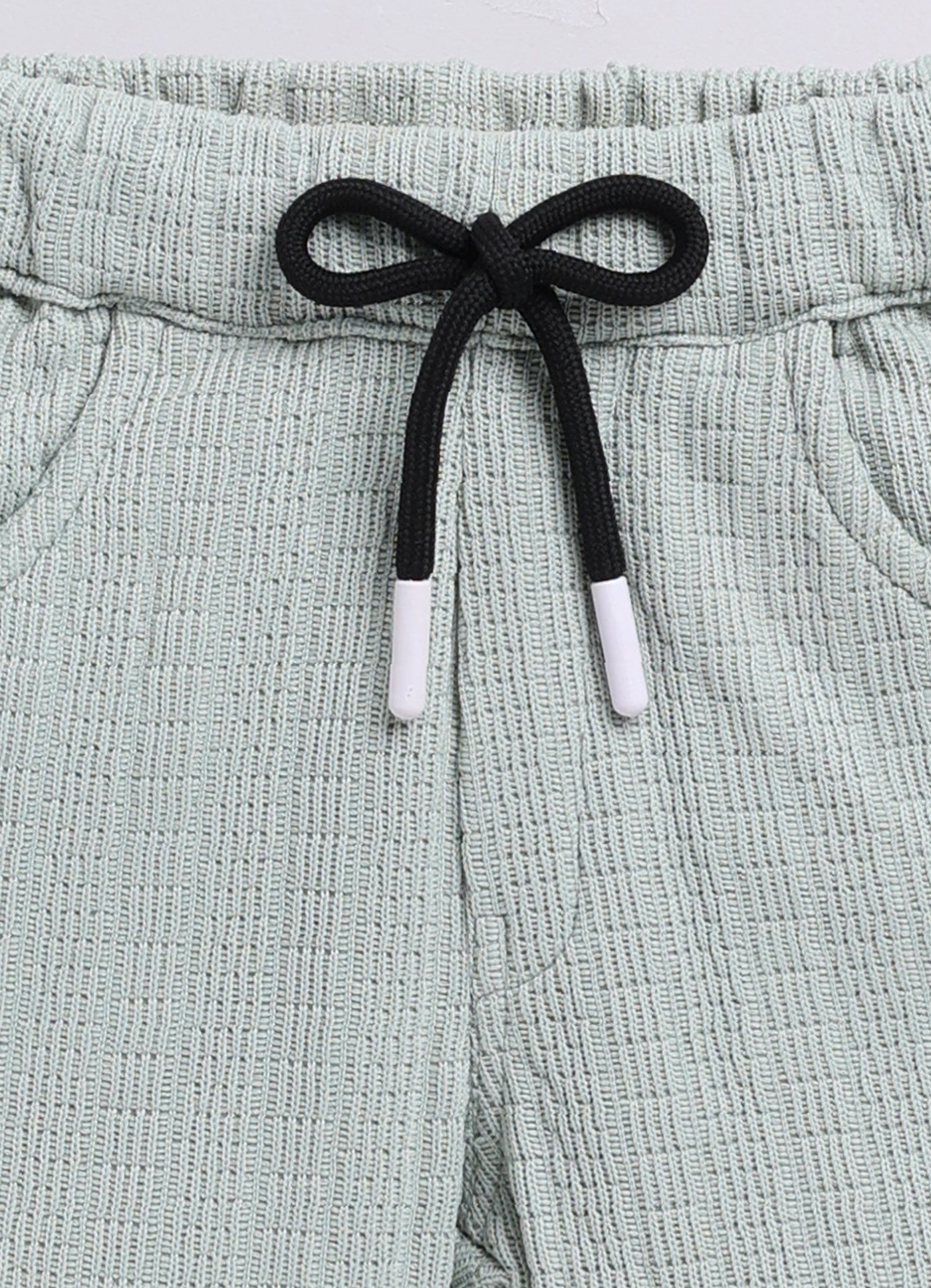 Blended Cotton Knitted Half Sleeves Solid Shirt with Shorts Coord Set- Green