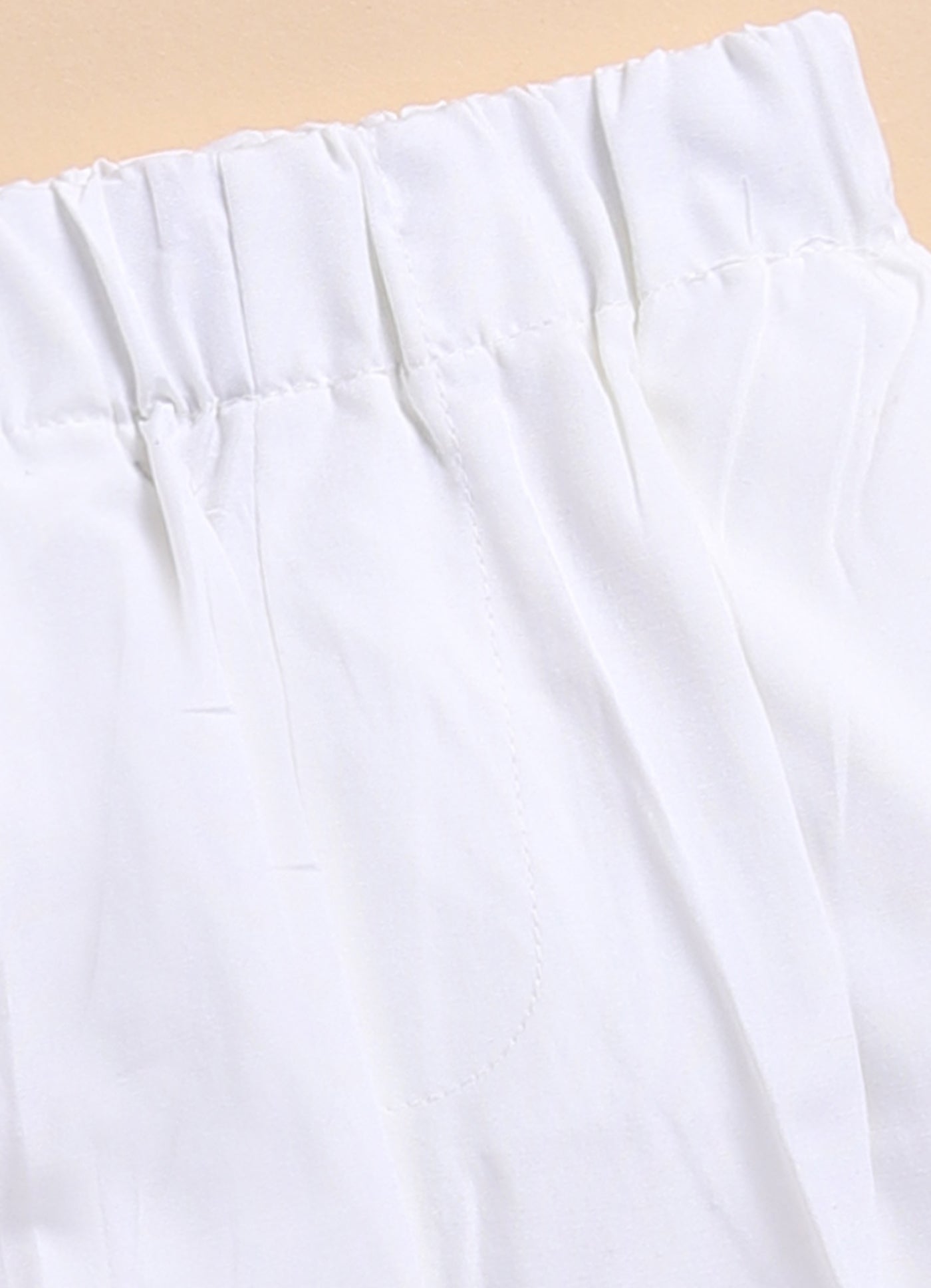 Blended Woven Full Sleeves Forest and Animal Printed Kurta Pajama Ethnic Set- Cream