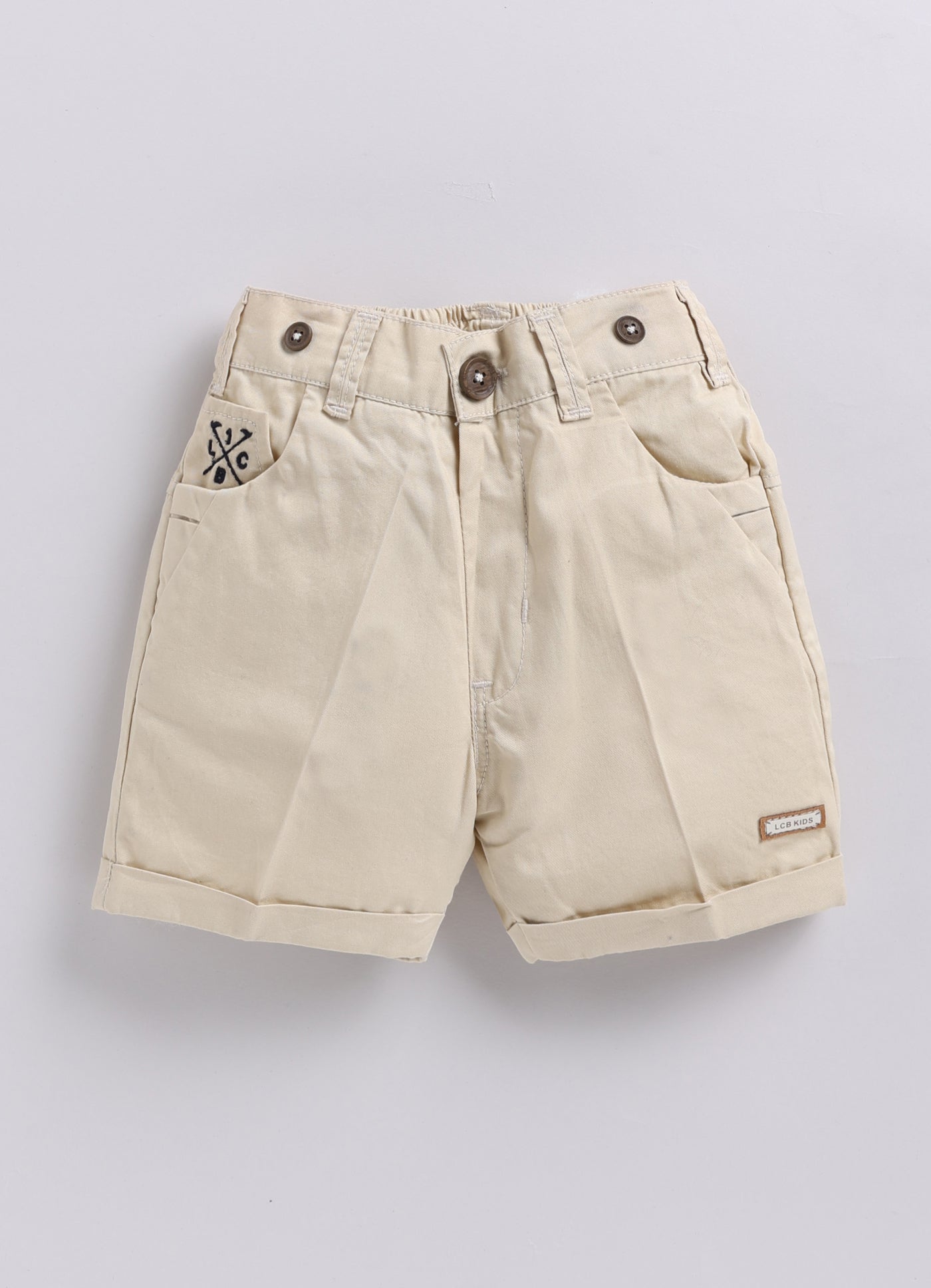 Organic Muslin Cotton Woven Half Sleeves Baby Elephant Print Shirt & Shorts With Suspender & Bow Set - Blue