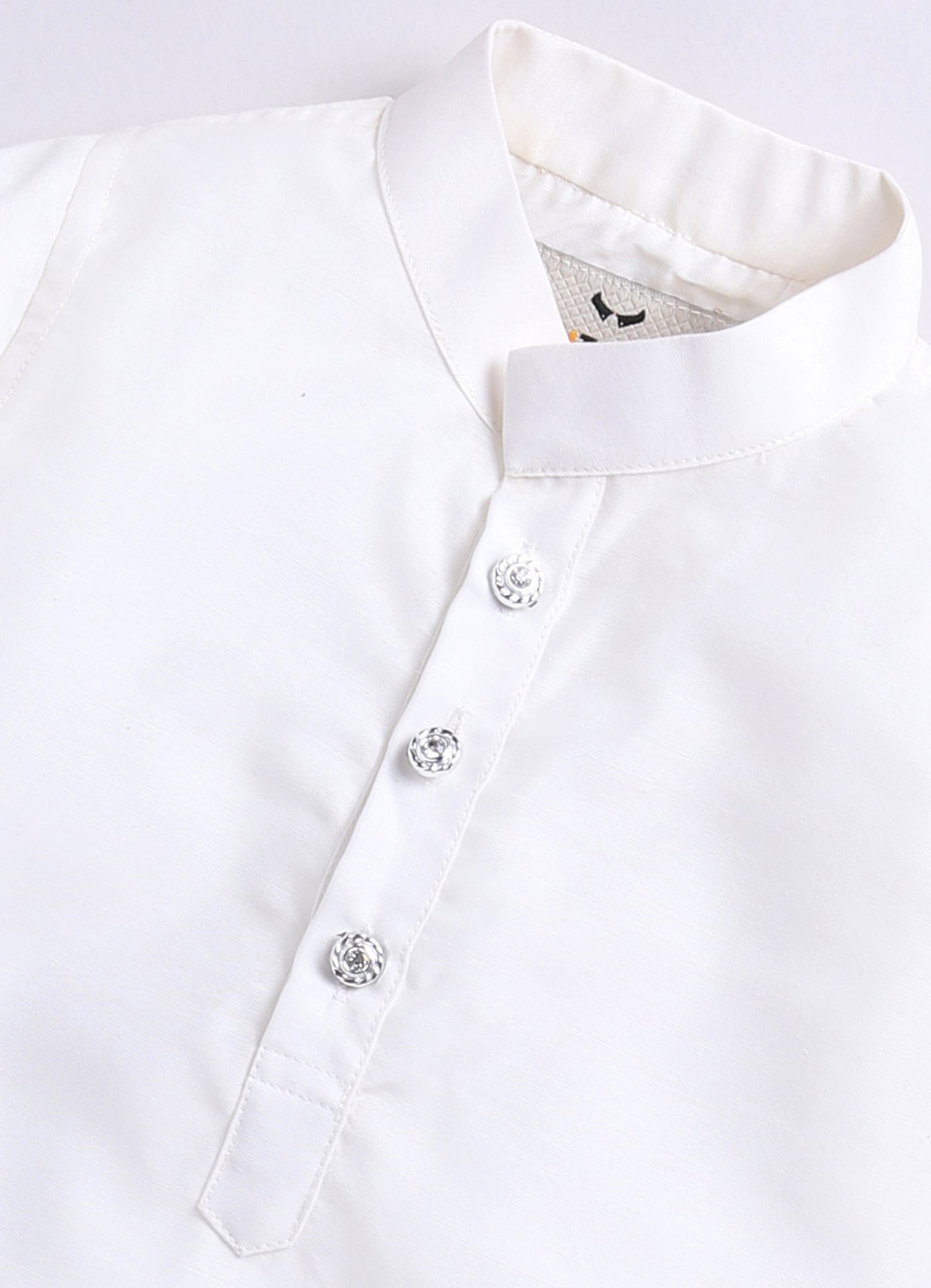 Boys Thread Work Embroidered Cream Kurta Pajama Jacket Set