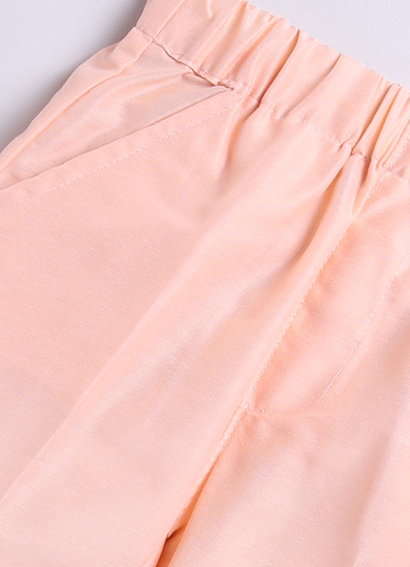 Boys Thread Work Embroidered Peach Kurta Pajama Jacket Set