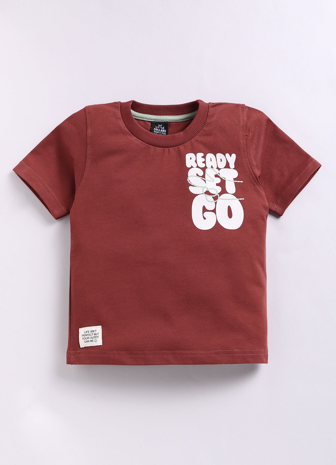 Trendy Cotton Half Sleeves Tshirt Half Pant Co-ord Set with Bag and Belt - Maroon