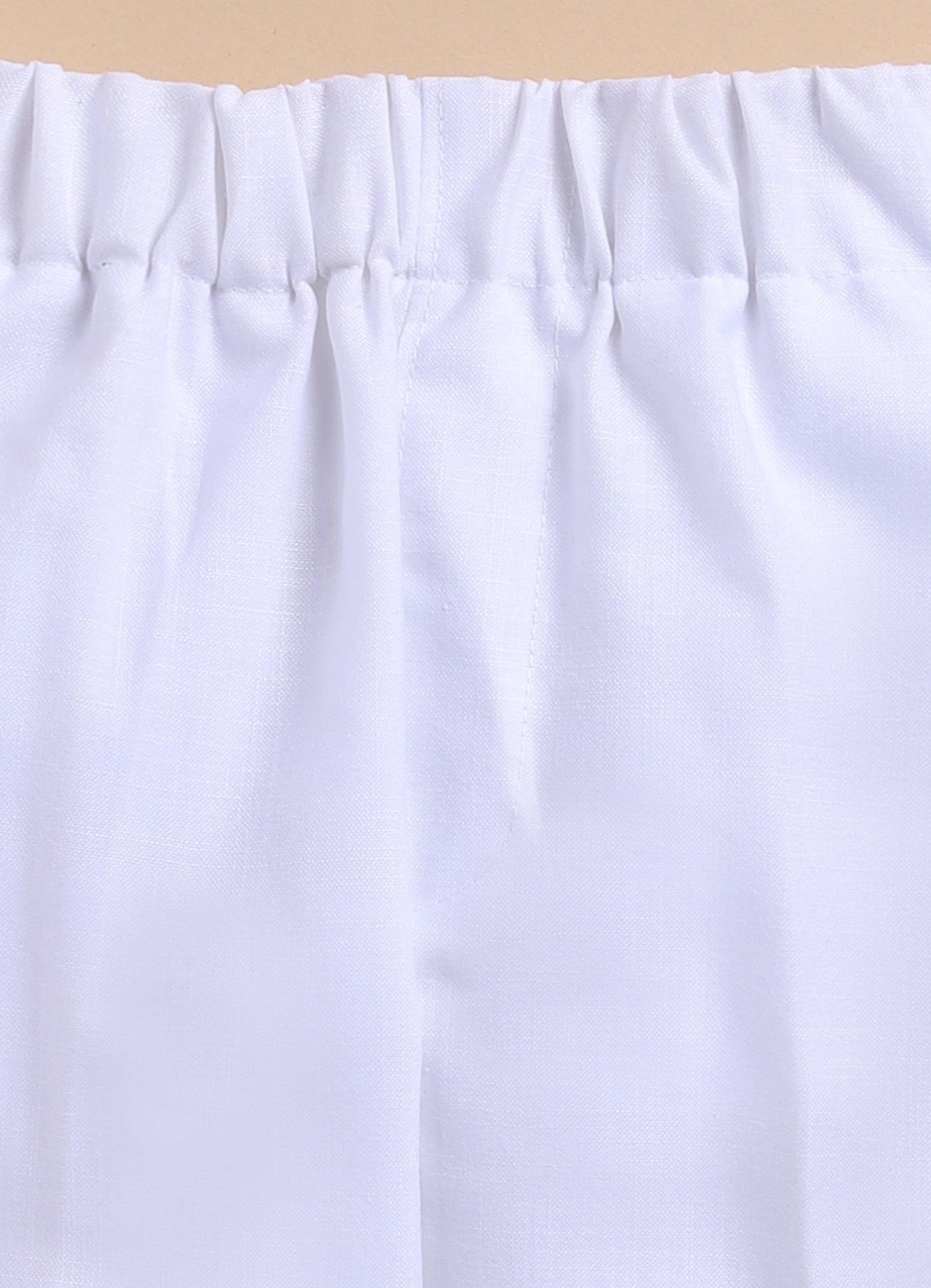 Cotton Blended Woven Full Sleeves Independence Day Special Kurta Pajama Set - White