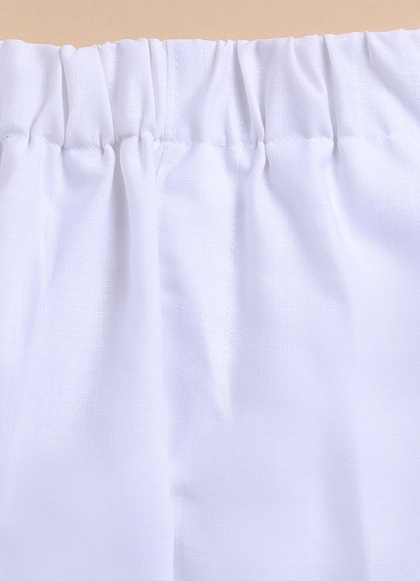 Cotton Blended Woven Full Sleeves Independence Day Special Kurta Pajama Set with Badge and Indian Flag- White