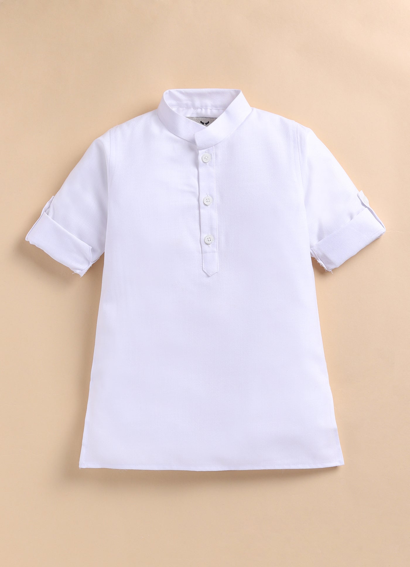Cotton Blended Woven Full Sleeves Independence Day Special Kurta Pajama Set - White