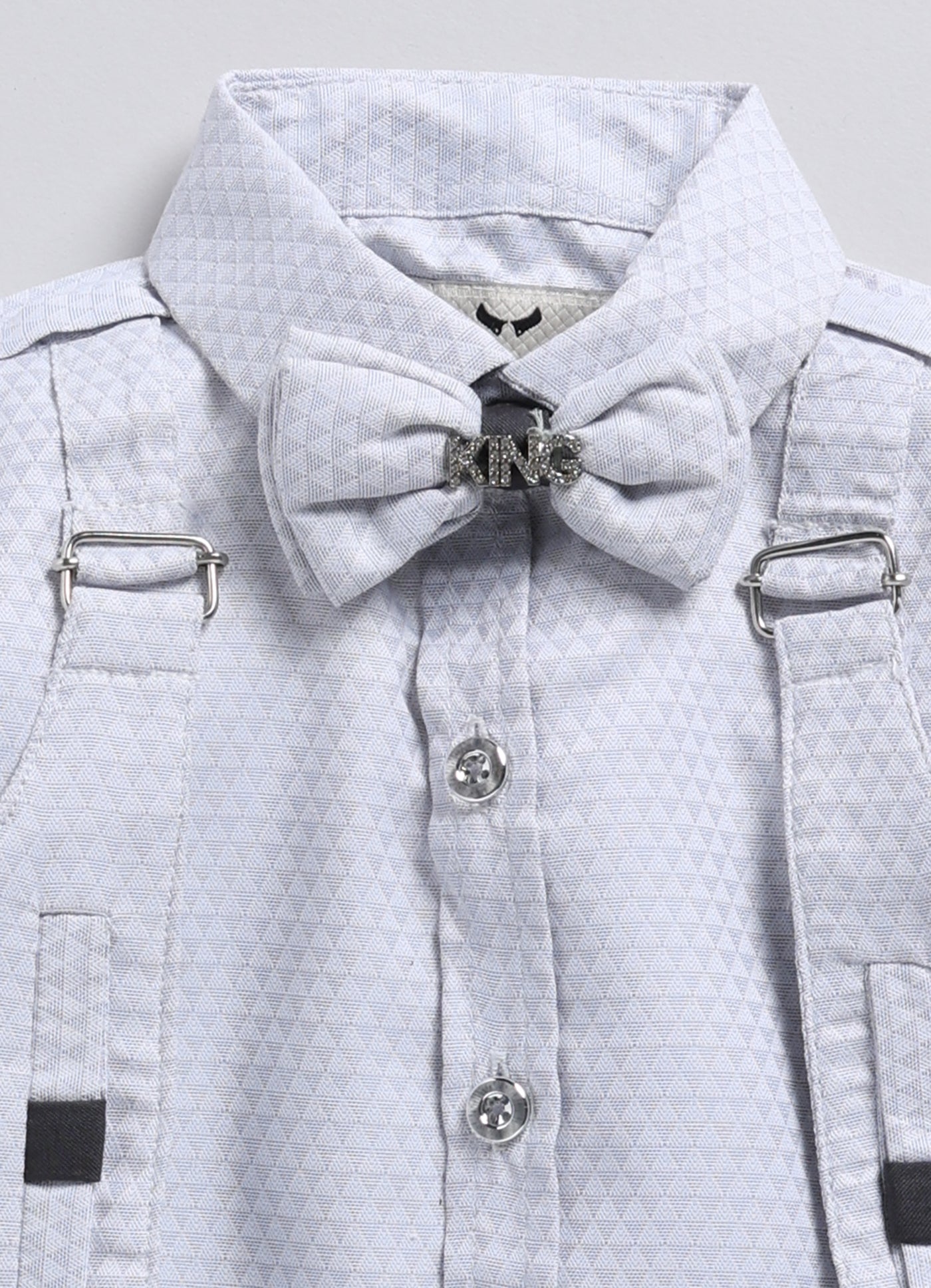 Attached Suspender Shirt Formal Set for Boys