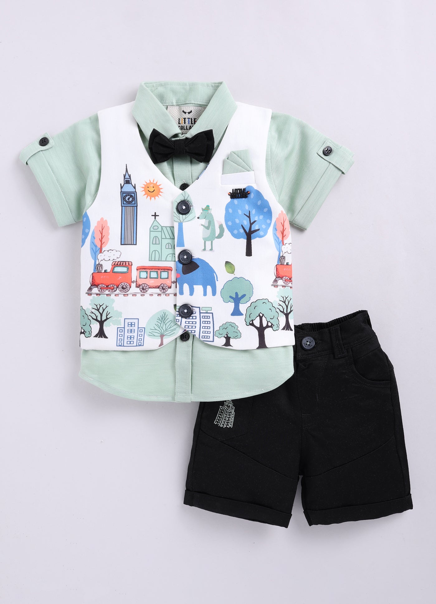 City Bright Animal and Building Birthday Jacket 4 pc Half Set- Green