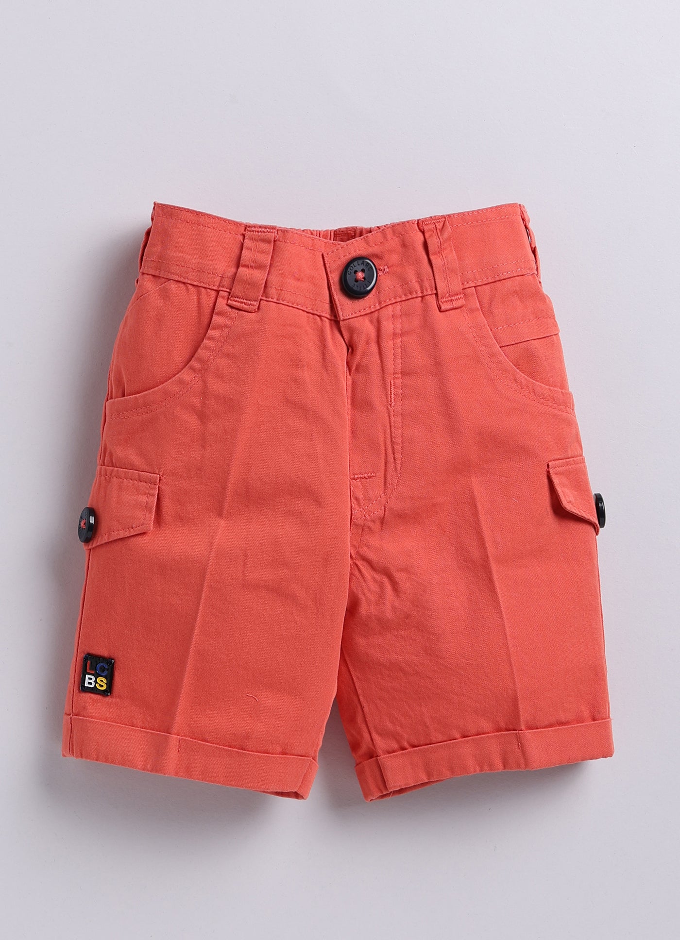 Cotton Half Sleeves Checked Coat With Solid Shorts Shirt & Muffler - Carrot