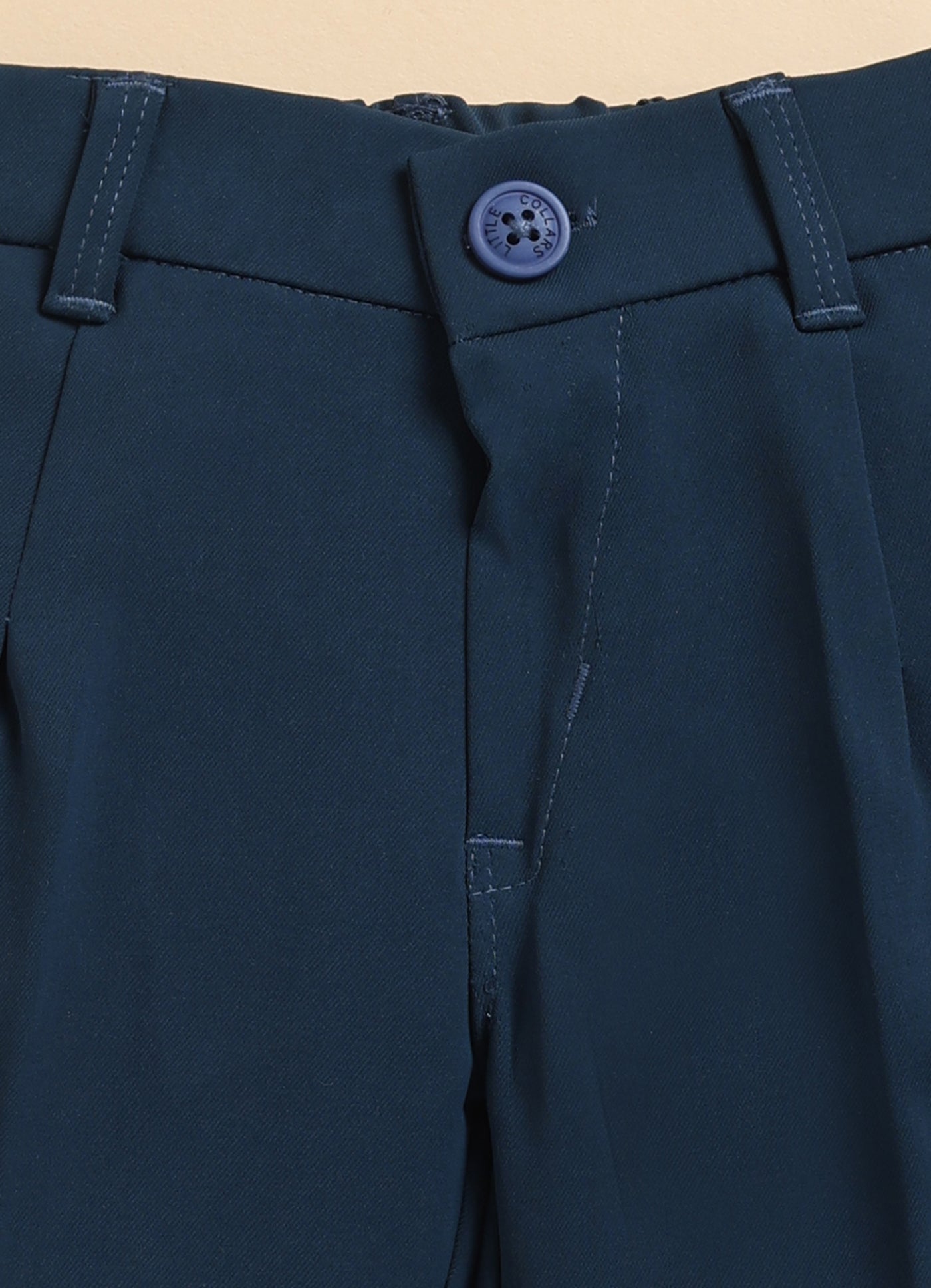 Terry Full Sleeves Lion Embroidered 3 Piece Party Suit Set- P. Blue