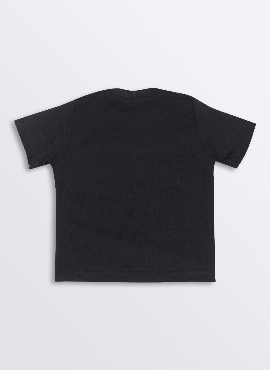 Blended Abstract Printed Knitted Quilted Full Sleeves Zippered Hooded Sweat Jacket with Printed T-shirt and Pants Casual Set-Black