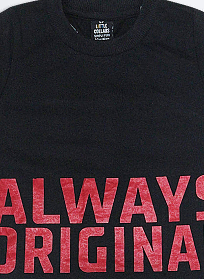 Blended Abstract Printed Knitted Quilted Full Sleeves Zippered Hooded Sweat Jacket with Printed T-shirt and Pants Casual Set-Black