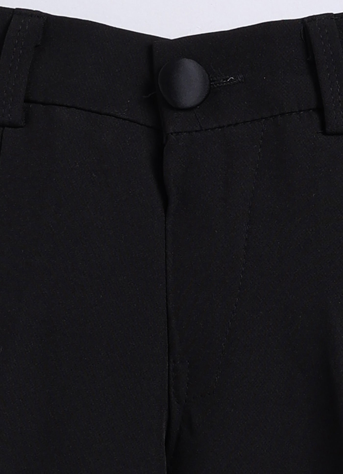 Black Shiny Velvet Coat Tuxedo Pant Shirt Set with Red Bow
