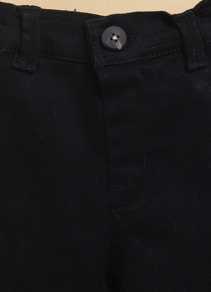 Black Recycled Cotton Striped Casual Full Sleeves Overshirt and Tshirt Pants Set