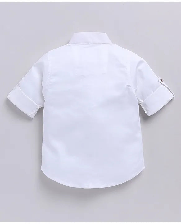 Jacquard Full Sleeves Solid Shirt With Foil Leaves Printed Coordinating Waistcoat & Trouser Set - Maroon