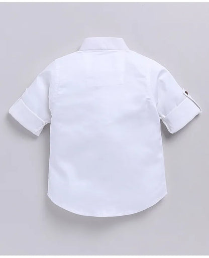 Jacquard Full Sleeves Solid Shirt With Foil Leaves Printed Coordinating Waistcoat & Trouser Set - Maroon