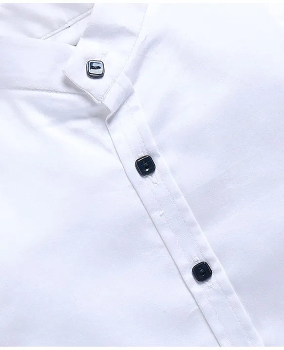 Jacquard Full Sleeves Solid Shirt With Foil Leaves Printed Coordinating Waistcoat & Trouser Set - Blue