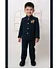  Terry Full SLeeves Lion Embroidered 3 Piece Party Suit Set - Navy Blue