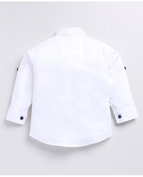  Terry Full SLeeves Lion Embroidered 3 Piece Party Suit Set - Navy Blue