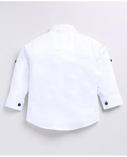  Terry Full SLeeves Lion Embroidered 3 Piece Party Suit Set - Navy Blue