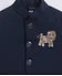  Terry Full SLeeves Lion Embroidered 3 Piece Party Suit Set - Navy Blue