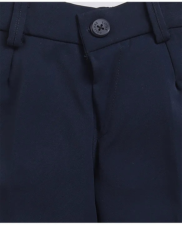  Terry Full SLeeves Lion Embroidered 3 Piece Party Suit Set - Navy Blue