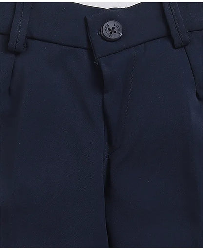  Terry Full SLeeves Lion Embroidered 3 Piece Party Suit Set - Navy Blue