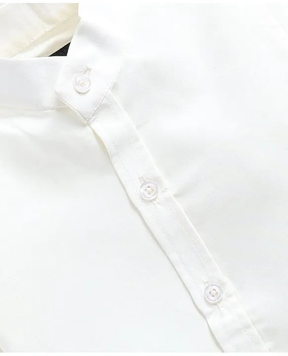 Cotton Blend Full Sleeves Solid Shirt & Pant With Sequins Embellished Owl Designed Waistcoat Set - Coffee