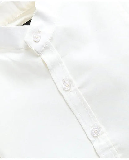 Cotton Blend Full Sleeves Solid Shirt & Pant With Sequins Embellished Owl Designed Waistcoat Set - Coffee